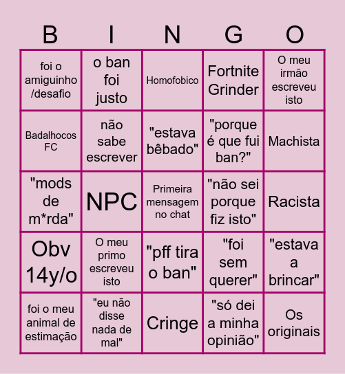 BINGO DOS BAN(ANINHAS) Bingo Card