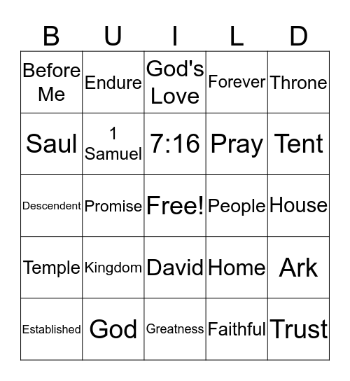 God's Promise Bingo Card