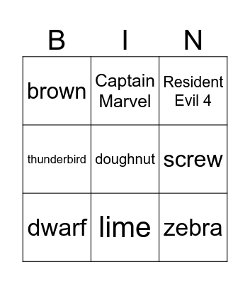 infinte craft 3x3 Bingo Card