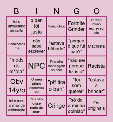 BINGO DOS BAN(ANINHAS) Bingo Card