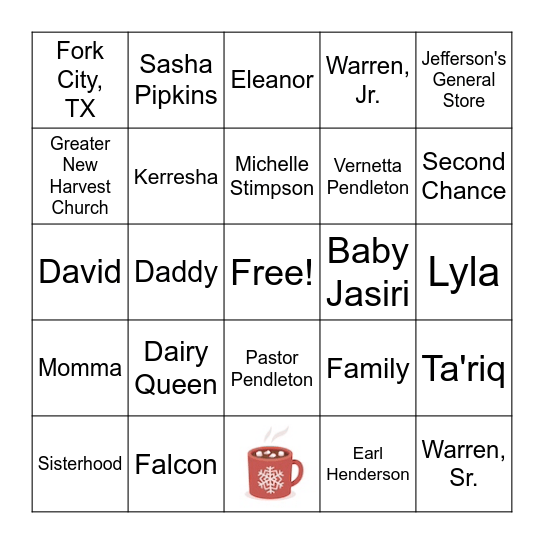 Sisters with a Side of Greens Bingo Card