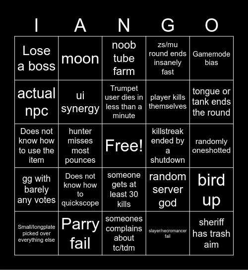 item asylum bingo Card