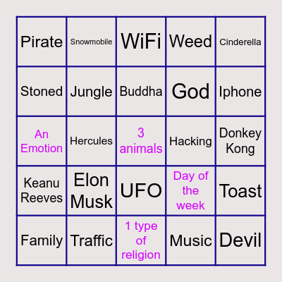 yo Bingo Card