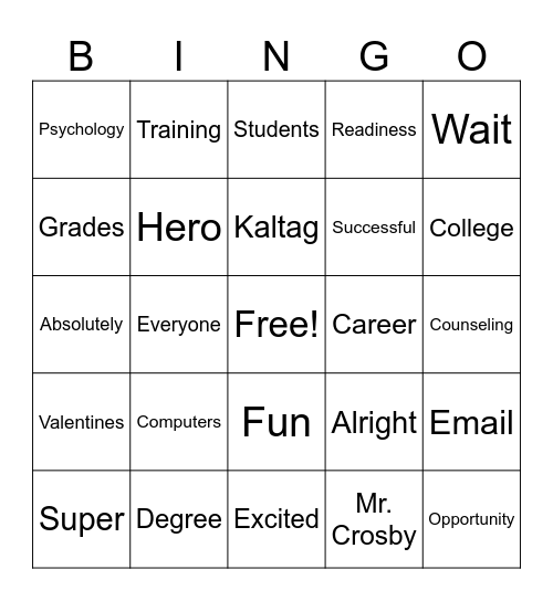 Career Lesson 2.21.24 Bingo Card