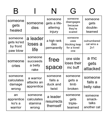 war time Bingo Card