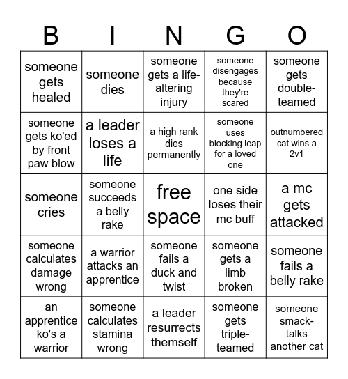 war time Bingo Card