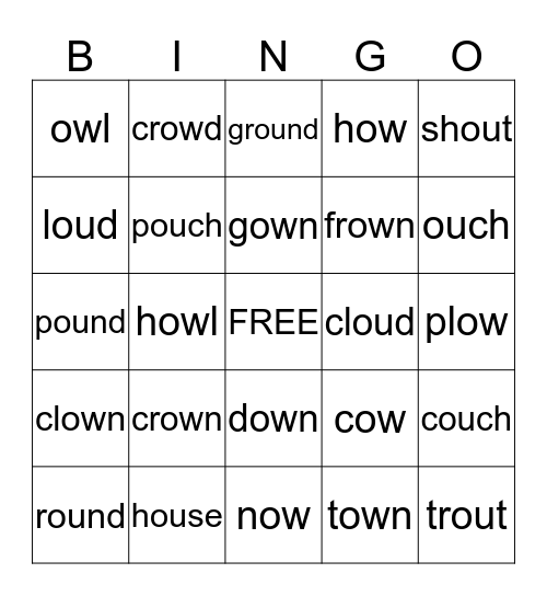 High Noon Lesson 48 Bingo Card