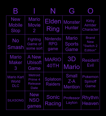 September 12 2025 Direct Bingo Card