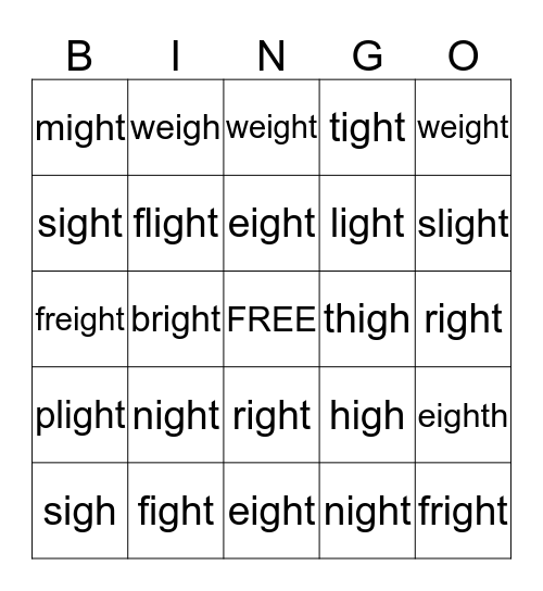 High Noon Lesson 58 Bingo Card