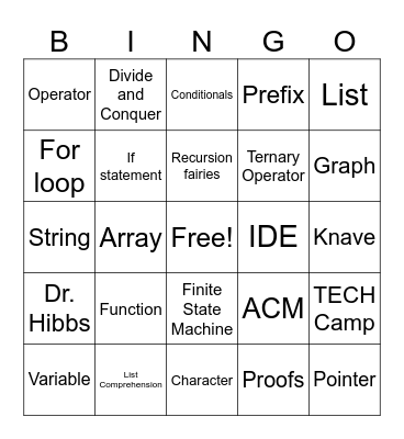 ACM Bingo Card