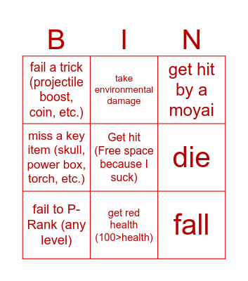 Ultrakill bingo Card