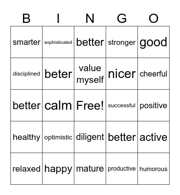 Y10.1 Pastoral Bingo Card