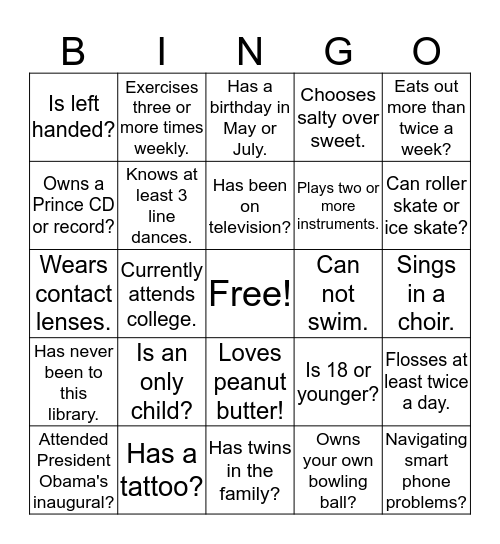 Cleveland Section People Bingo Card