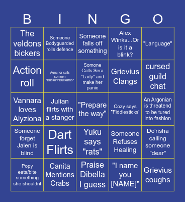 Unofficial Official Divine Conclave Bingo Card