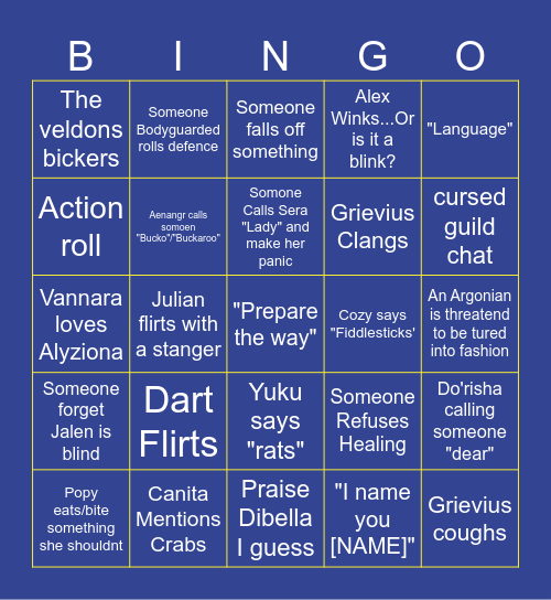 Unofficial Official Divine Conclave Bingo Card