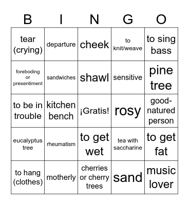 Doña Juana 1 Bingo Card
