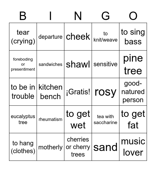 Doña Juana 1 Bingo Card