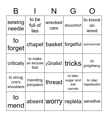 Doña Cristina 1 Bingo Card