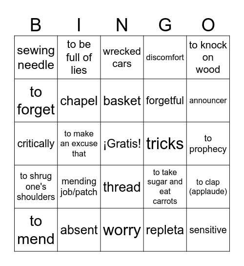 Doña Cristina 1 Bingo Card