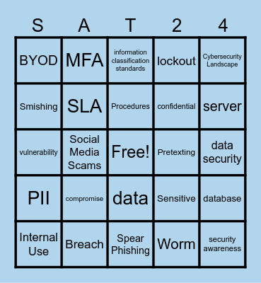 APN SAT 2024 Bingo Card