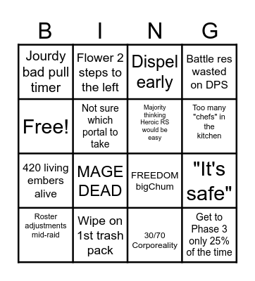 HALION CORRUPTION Bingo Card