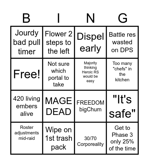 HALION CORRUPTION Bingo Card