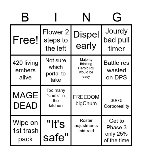 HALION CORRUPTION Bingo Card