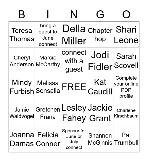 Bloomington Evening BINGO Card