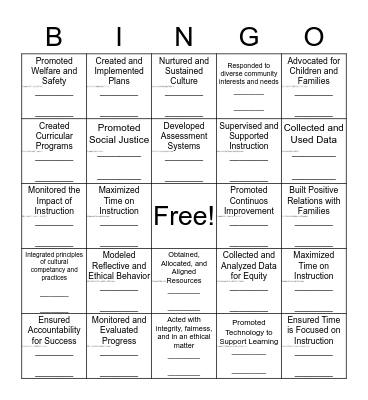 IAL Spring 2016 Bingo Card