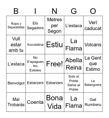 BINGO MUSICAL Bingo Card