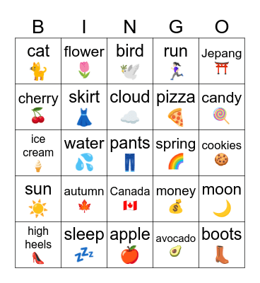 Bella's Crads 🎀 Bingo Card