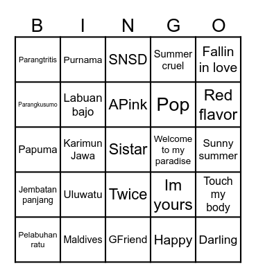 JEOVAN Bingo Card