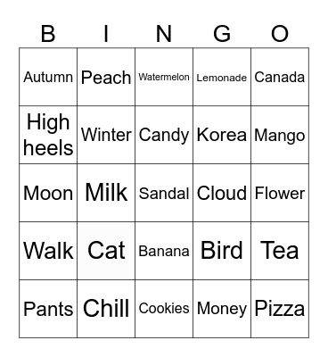 Thomy's Bingo Card