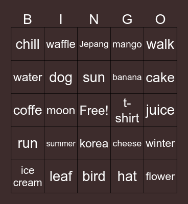 Drew's Bingo Card
