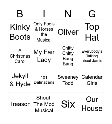 United Singdom Bingo Card