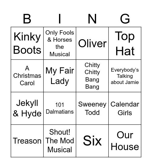 United Singdom Bingo Card