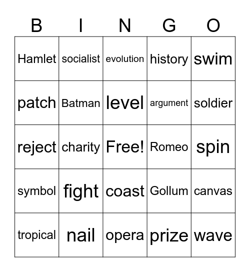 Work Bingo Card