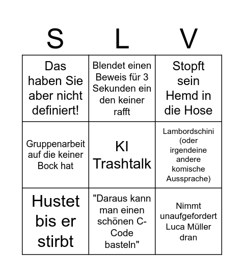 SGLV Bingo Card