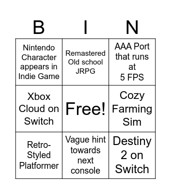 Direct 2/21 Bingo Card