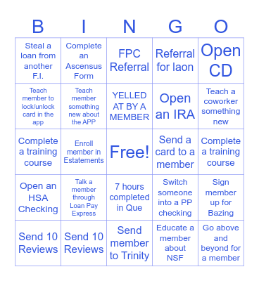 Call Center Bingo Card
