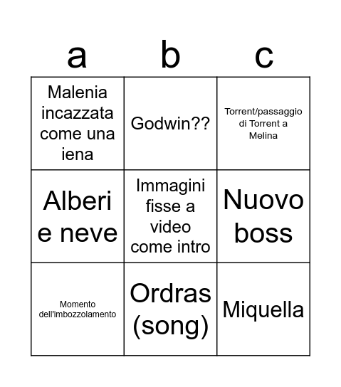 bingo of the erdtree Bingo Card