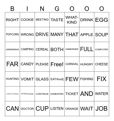 MS ASL Bingo Card