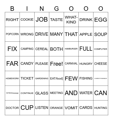 MS ASL Bingo Card