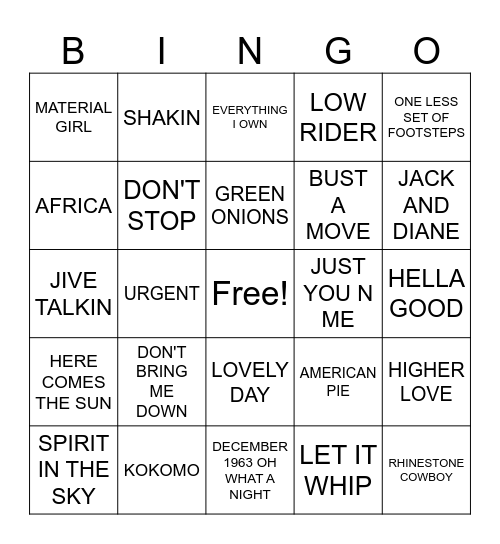 #3-MISC. HITS Bingo Card