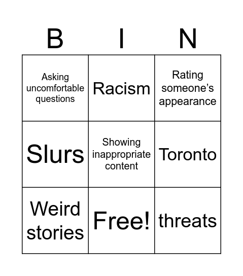 Bus-ride Bingo Card