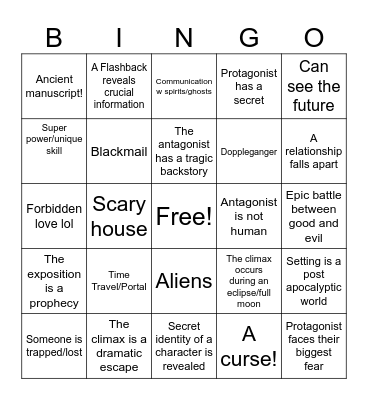 SHORT STORY BINGO! Bingo Card