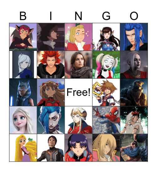 Favorite Character Bingo Card