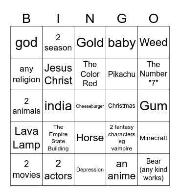 Infinite Craft Bingo Card