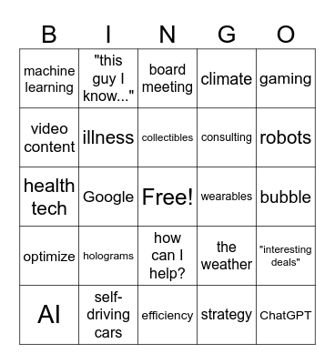Partner Bingo Card