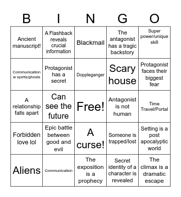 SHORT STORY BINGO! Bingo Card